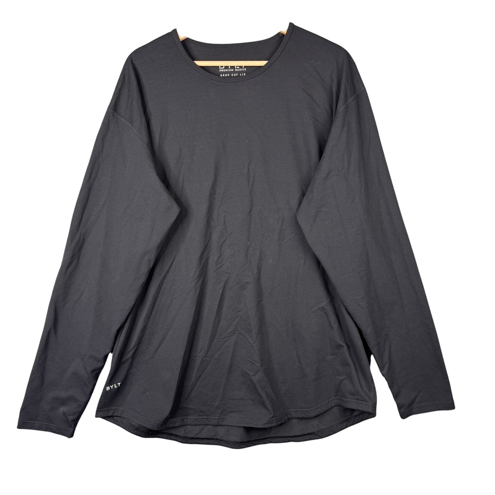 BYLT Premium Basics Drop Cut L/S Lux Long Sleeve Shirt Black XXL Mens